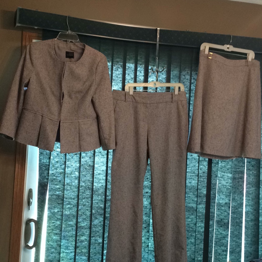 NWT 3 Piece Career Suit Set Skirt Pants Blazer L